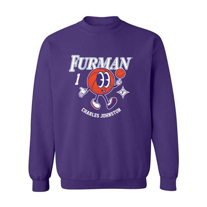 Furman - NCAA Men's Basketball : Charles Johnston - Fashion Shersey Crewneck Sweatshirt-0