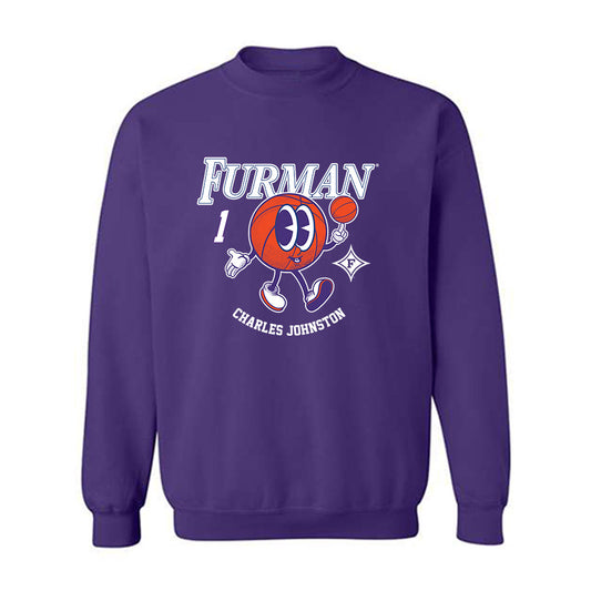Furman - NCAA Men's Basketball : Charles Johnston - Fashion Shersey Crewneck Sweatshirt-0