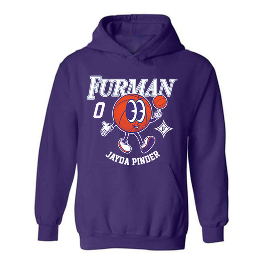 Furman - NCAA Women's Basketball : Jayda Pinder - Fashion Shersey Hooded Sweatshirt-0