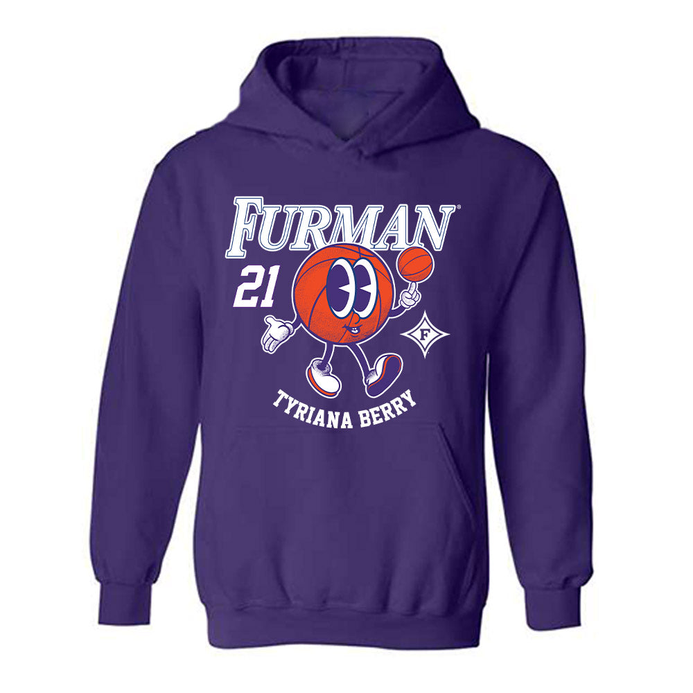 Furman - NCAA Women's Basketball : Tyriana Berry - Fashion Shersey Hooded Sweatshirt-0