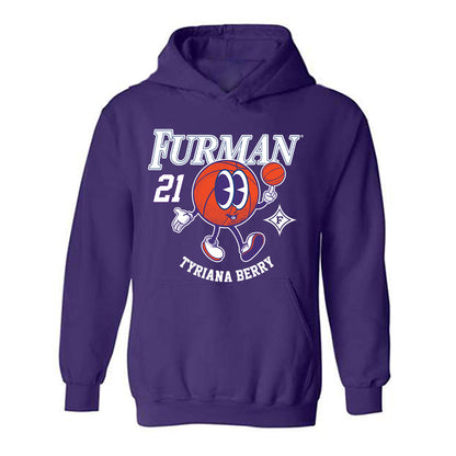 Furman - NCAA Women's Basketball : Tyriana Berry - Fashion Shersey Hooded Sweatshirt-0