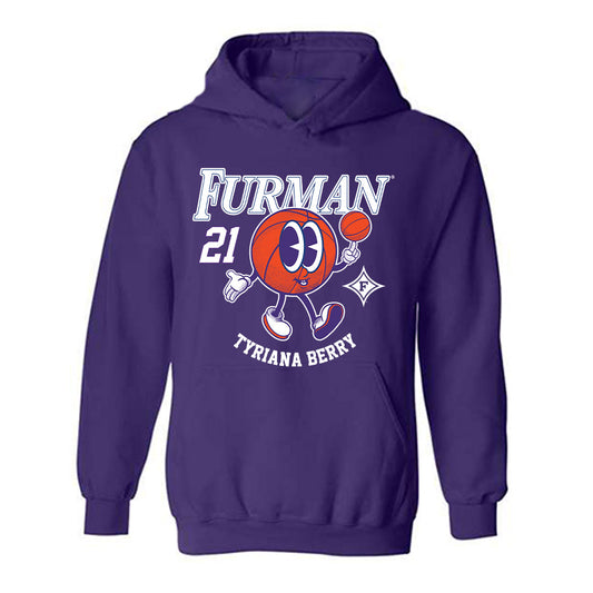 Furman - NCAA Women's Basketball : Tyriana Berry - Fashion Shersey Hooded Sweatshirt-0