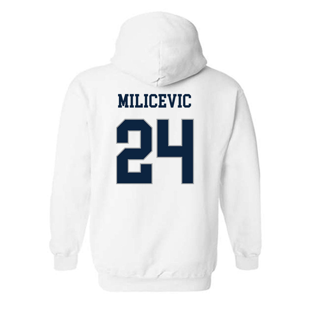 Xavier - NCAA Men's Basketball : Jovan Milicevic - Classic Shersey Hooded Sweatshirt-1