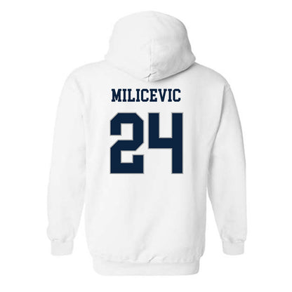 Xavier - NCAA Men's Basketball : Jovan Milicevic - Classic Shersey Hooded Sweatshirt-1