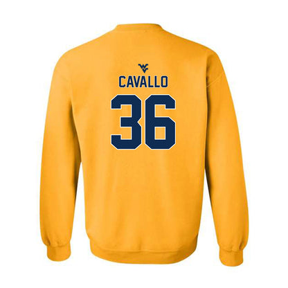 West Virginia - NCAA Baseball : Hudson Cavallo - Classic Shersey Crewneck Sweatshirt-1