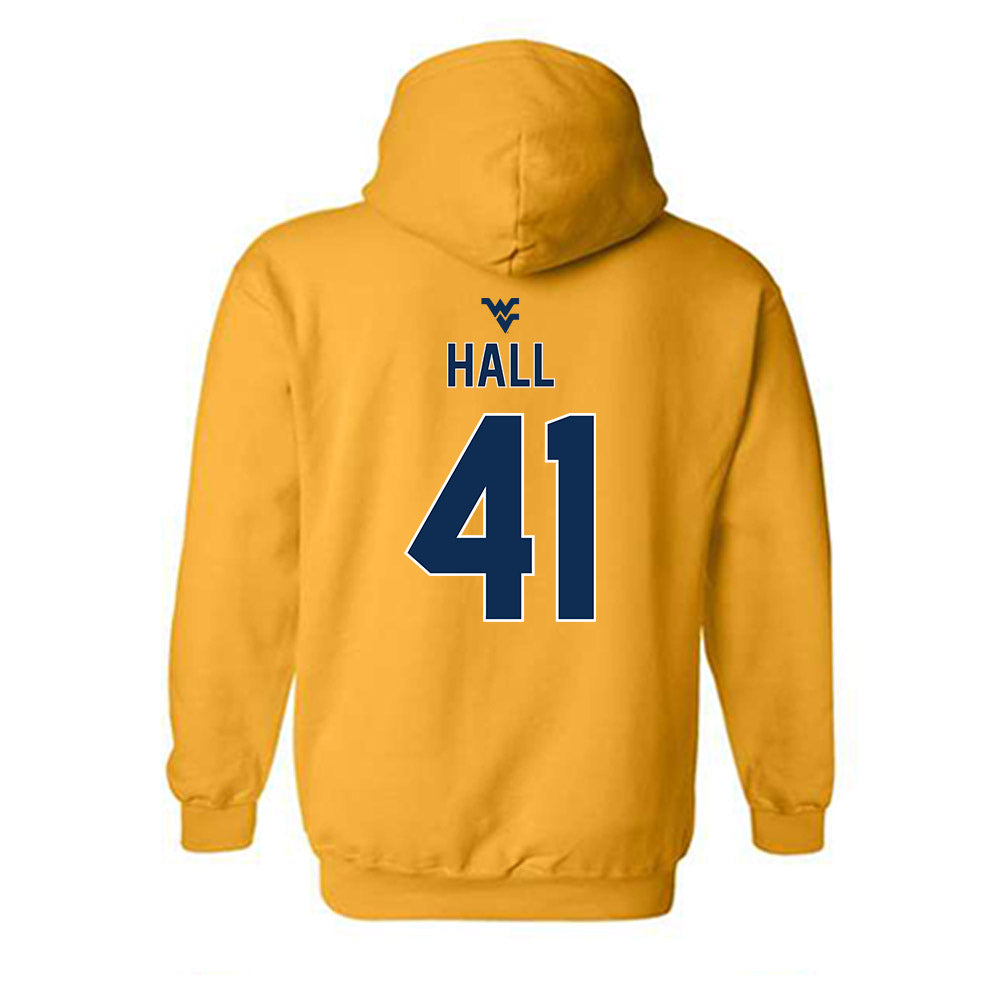 West Virginia - NCAA Baseball : Tyrus Hall - Classic Shersey Hooded Sweatshirt-1