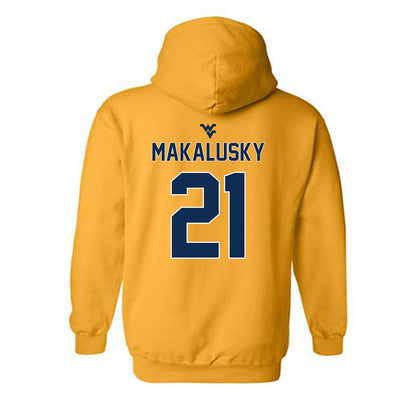 West Virginia - NCAA Women's Basketball : Riley Makalusky - Classic Shersey Hooded Sweatshirt-1