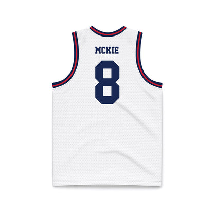 Dayton - NCAA Men's Basketball : Jaron McKie - White Basketball Jersey-1