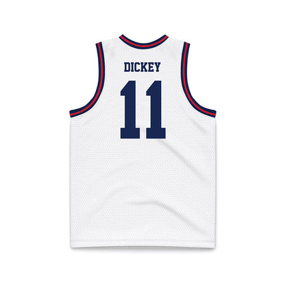 Dayton - NCAA Men's Basketball : Evan Dickey - White Basketball Jersey-1
