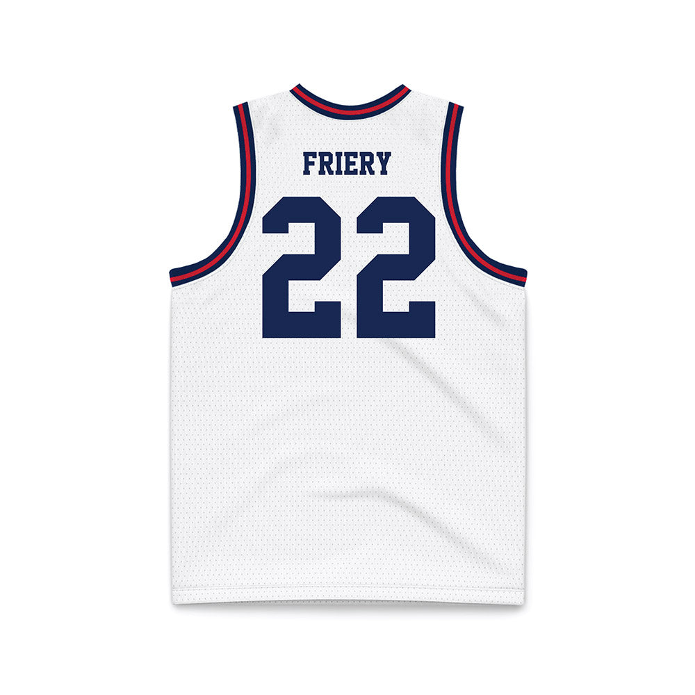 Dayton - NCAA Men's Basketball : Damon Friery - White Basketball Jersey-1