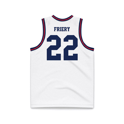 Dayton - NCAA Men's Basketball : Damon Friery - White Basketball Jersey-1