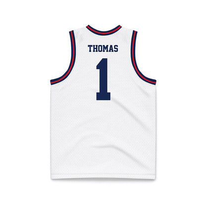 Dayton - NCAA Men's Basketball : Malcolm Thomas - White Basketball Jersey-1
