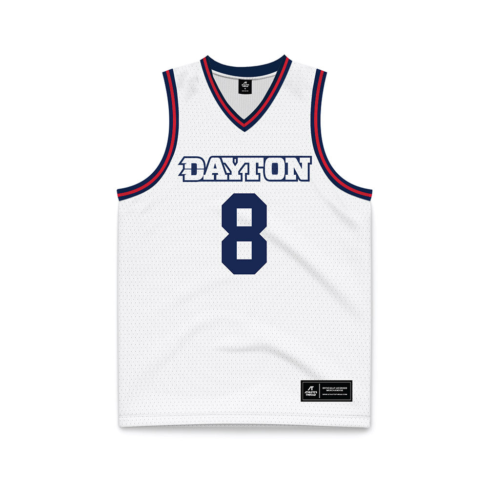 Dayton - NCAA Men's Basketball : Jaron McKie - White Basketball Jersey-0