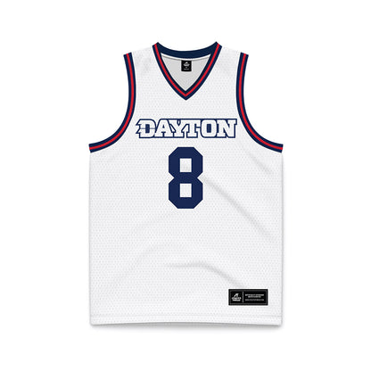 Dayton - NCAA Men's Basketball : Jaron McKie - White Basketball Jersey-0