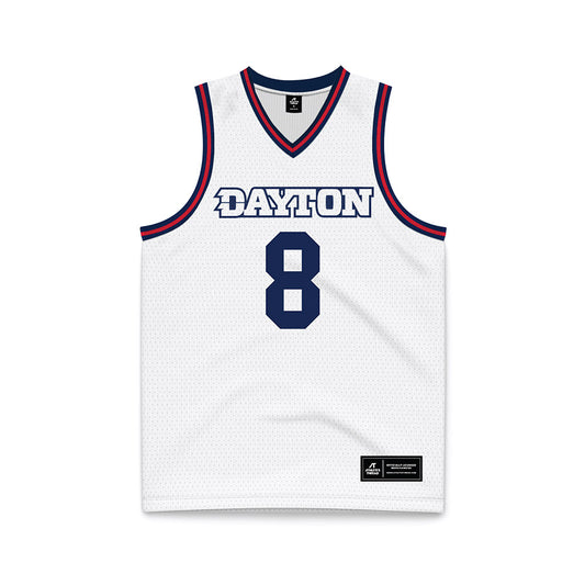 Dayton - NCAA Men's Basketball : Jaron McKie - White Basketball Jersey-0