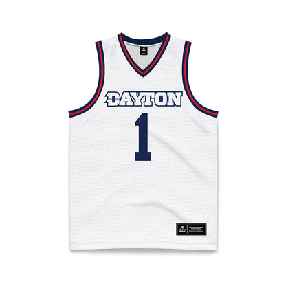 Dayton - NCAA Men's Basketball : Malcolm Thomas - White Basketball Jersey-0