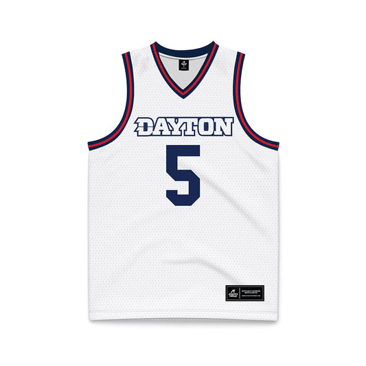 Dayton - NCAA Men's Basketball : Adam Njie Jr. - White Basketball Jersey-0