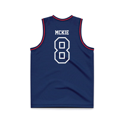 Dayton - NCAA Men's Basketball : Jaron McKie - Navy Basketball Jersey-1
