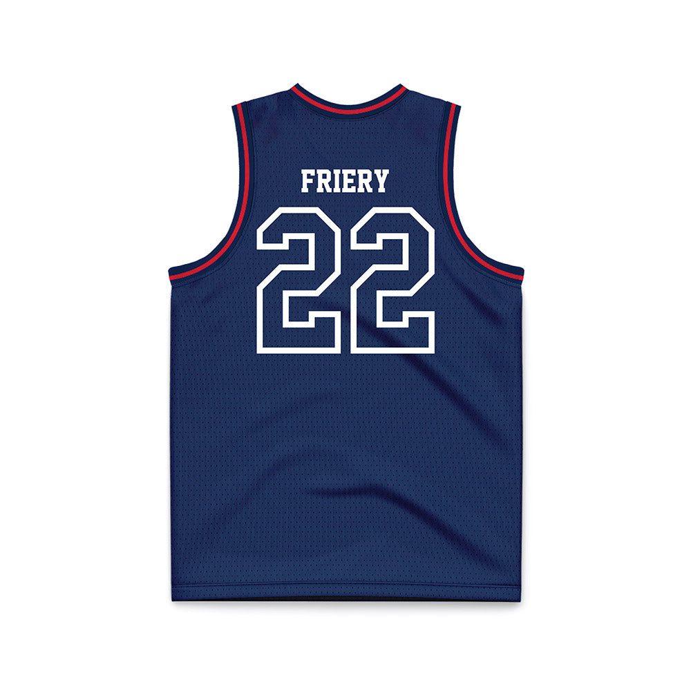 Dayton - NCAA Men's Basketball : Damon Friery - Navy Basketball Jersey-1