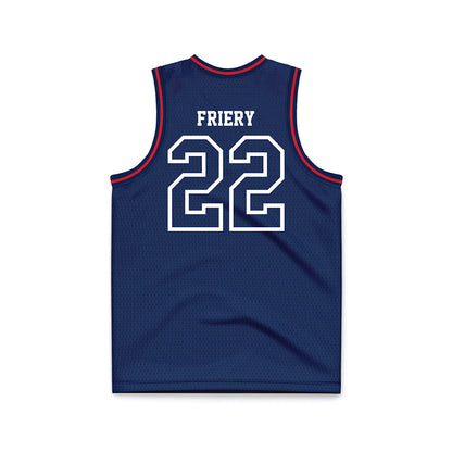Dayton - NCAA Men's Basketball : Damon Friery - Navy Basketball Jersey-1