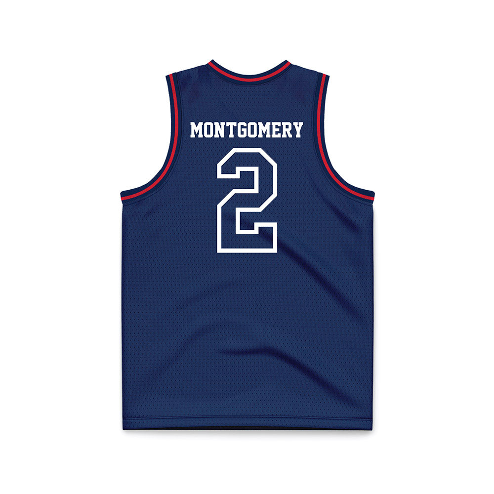 Dayton - NCAA Men's Basketball : De'Shayne Montgomery - Navy Basketball Jersey-1