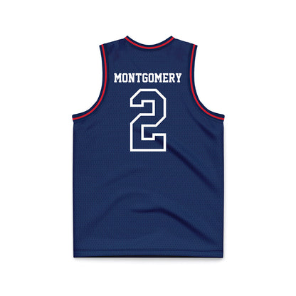 Dayton - NCAA Men's Basketball : De'Shayne Montgomery - Navy Basketball Jersey-1