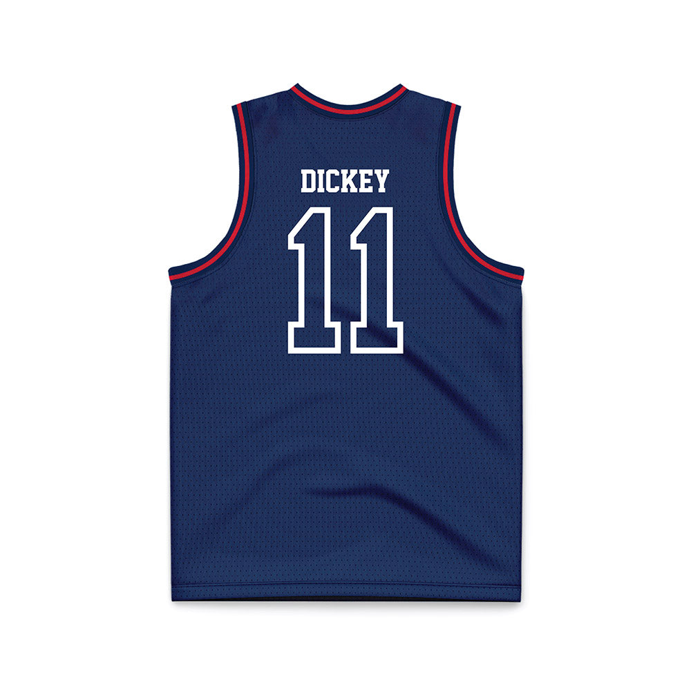 Dayton - NCAA Men's Basketball : Evan Dickey - Navy Basketball Jersey-1