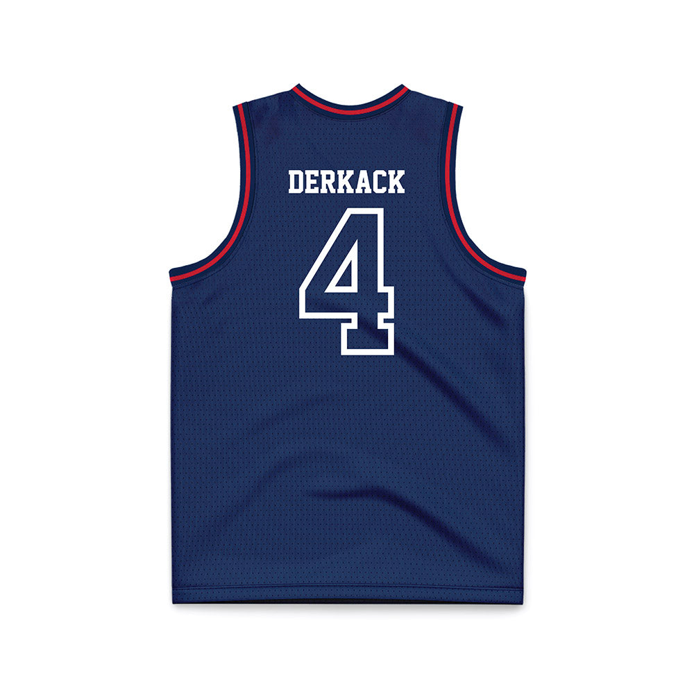 Dayton - NCAA Men's Basketball : Jordan Derkack - Navy Basketball Jersey-1