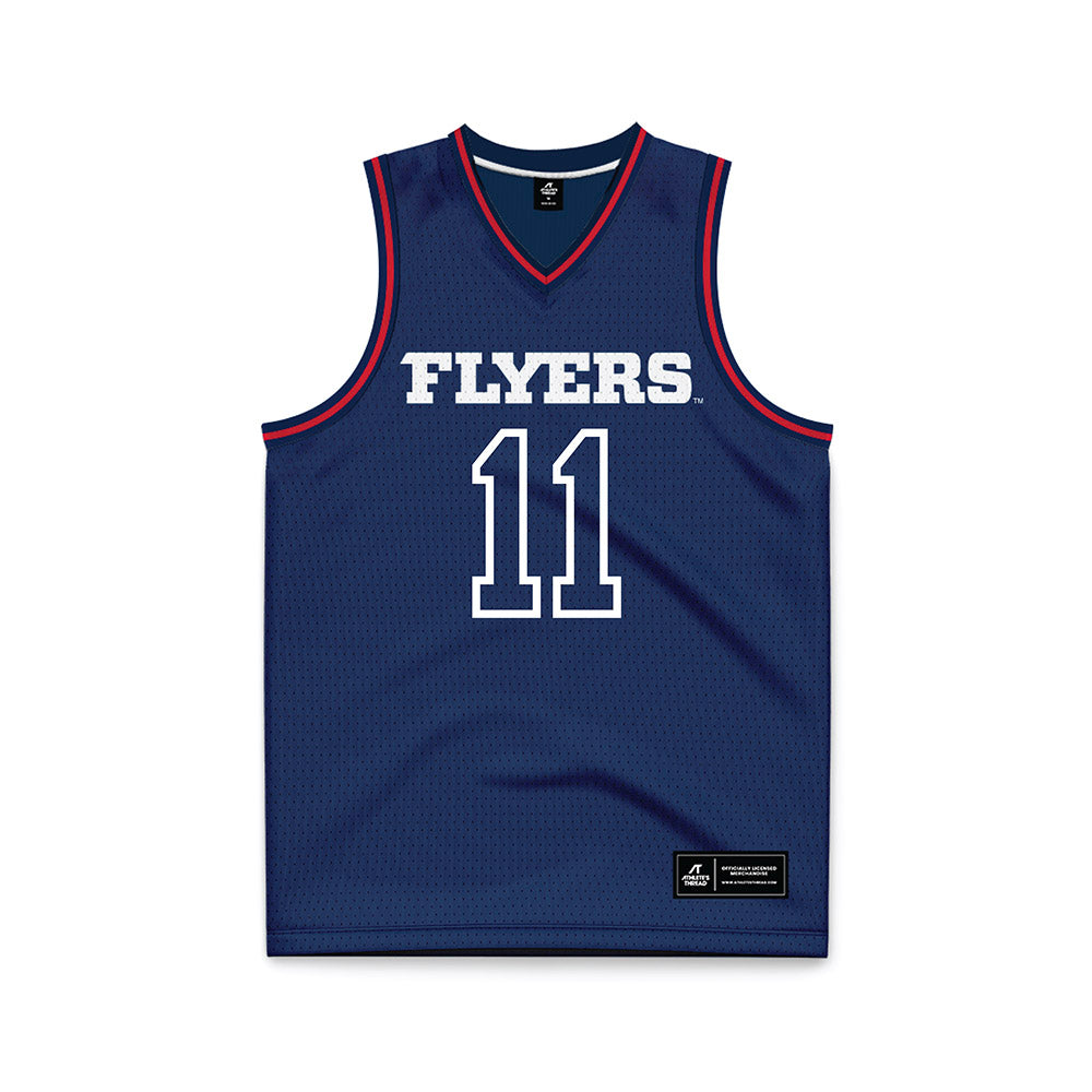 Dayton - NCAA Men's Basketball : Evan Dickey - Navy Basketball Jersey-0