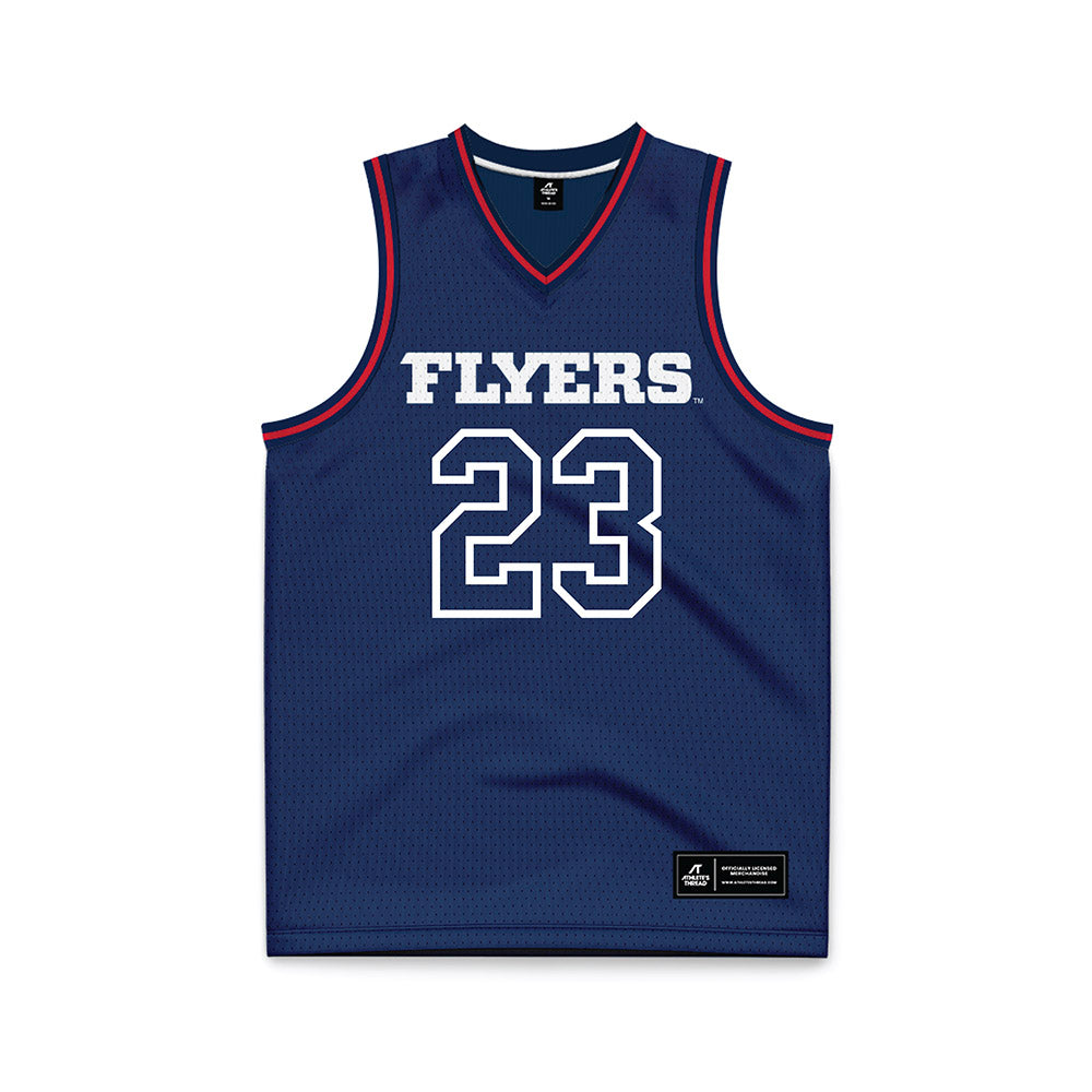 Dayton - NCAA Men's Basketball : Zed Key - Navy Basketball Jersey