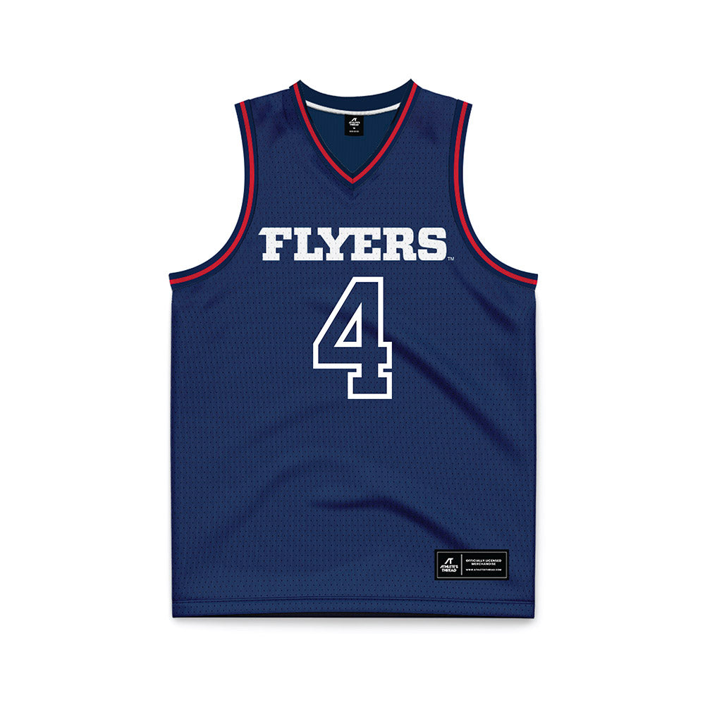 Dayton - NCAA Men's Basketball : Jordan Derkack - Navy Basketball Jersey-0