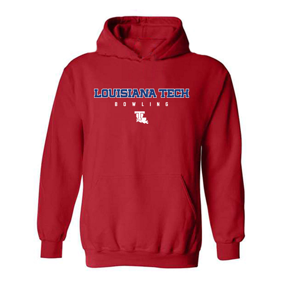 LA Tech - NCAA Women's Bowling : Paulina Avalos - Red Hooded Sweatshirt-0