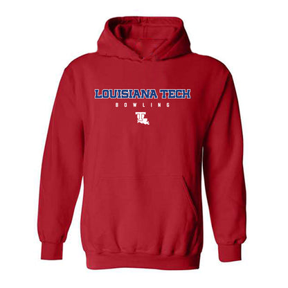 LA Tech - NCAA Women's Bowling : Paulina Avalos - Red Hooded Sweatshirt-0