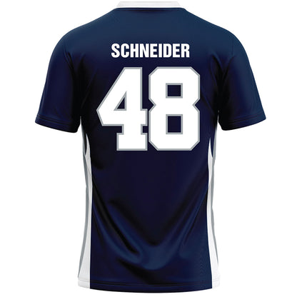 Monmouth - NCAA Men's Lacrosse : Jake Schneider - Blue Lacrosse Jersey-1