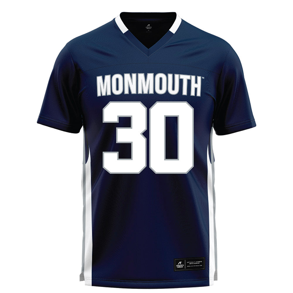 Monmouth - NCAA Men's Lacrosse : Tommy Heller - Blue Lacrosse Jersey-0