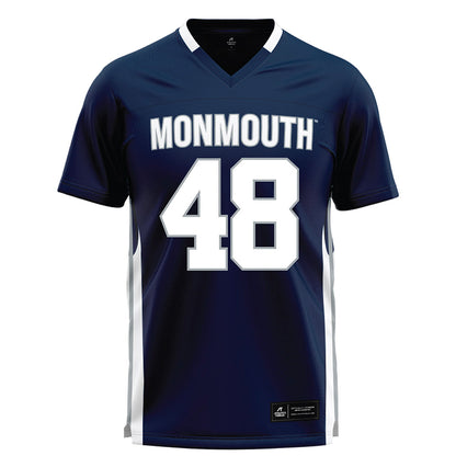 Monmouth - NCAA Men's Lacrosse : Jake Schneider - Blue Lacrosse Jersey-0