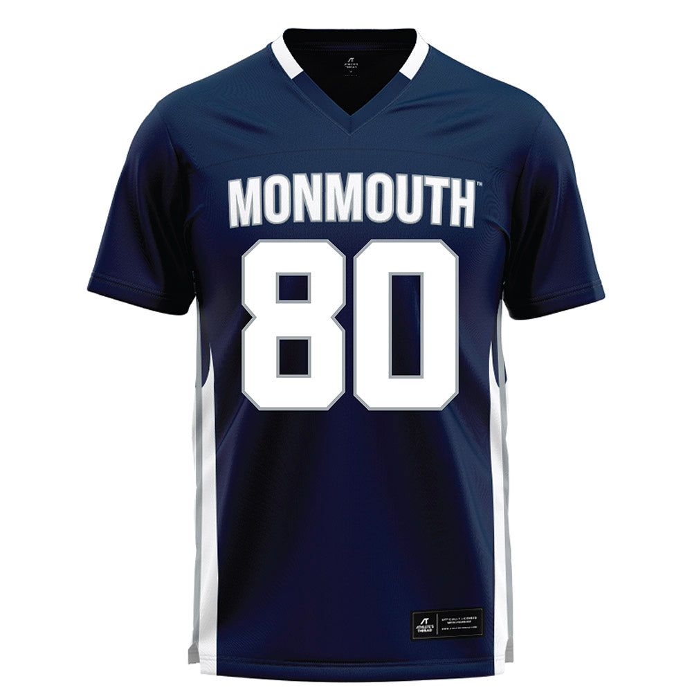 Monmouth - NCAA Men's Lacrosse : Lincoln Oles - Blue Lacrosse Jersey-0