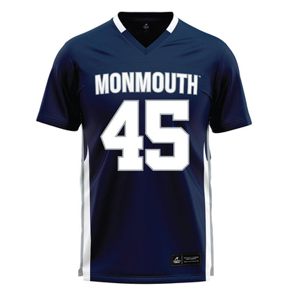 Monmouth - NCAA Men's Lacrosse : Mitch Boudreau - Blue Lacrosse Jersey-0