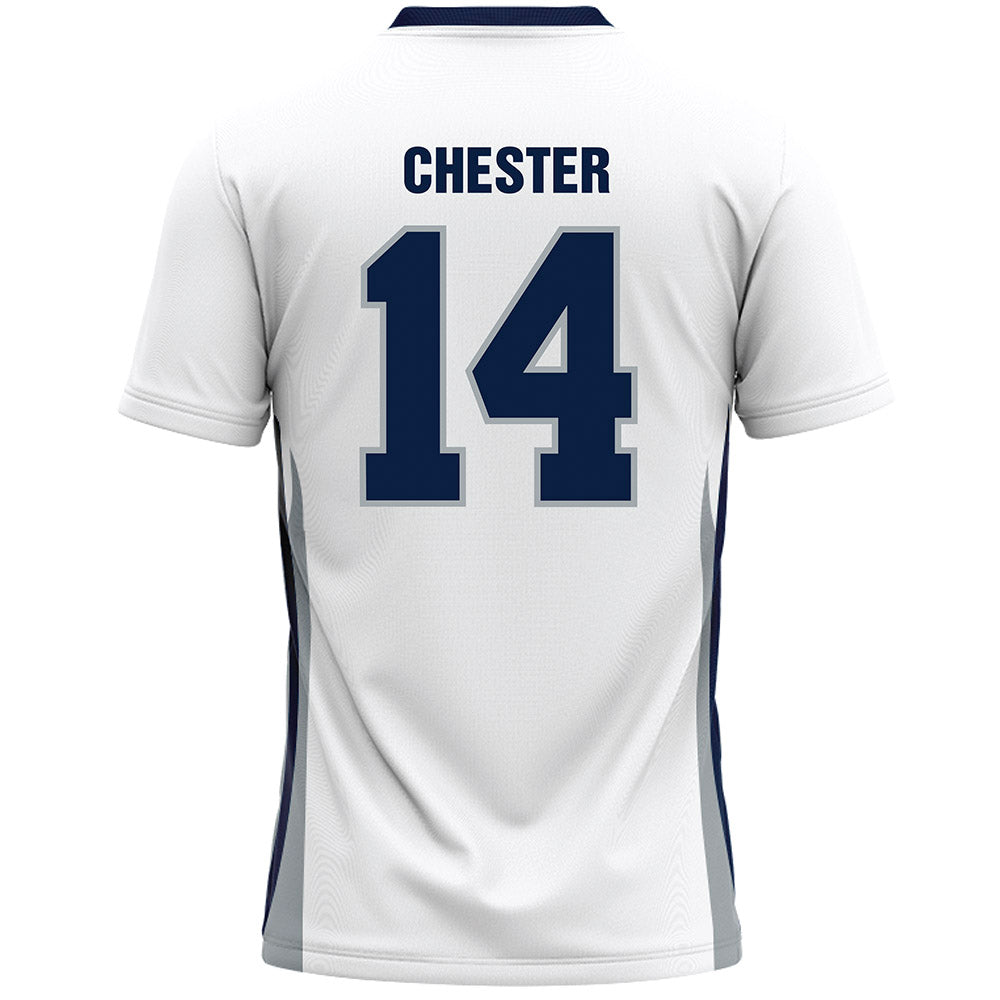 Monmouth - NCAA Men's Lacrosse : Riley Chester - White Lacrosse Jersey-1