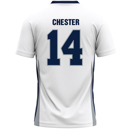 Monmouth - NCAA Men's Lacrosse : Riley Chester - White Lacrosse Jersey-1