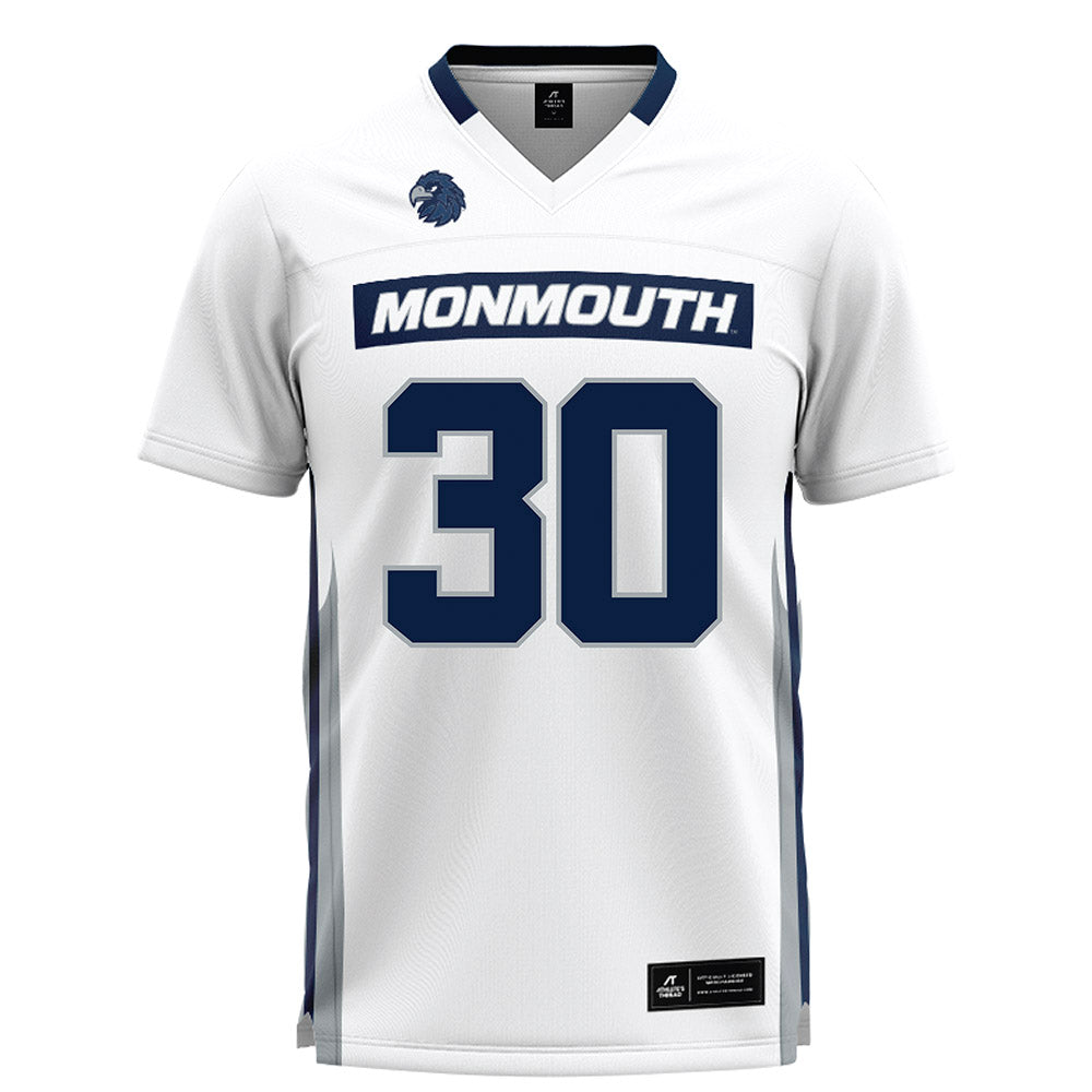 Monmouth - NCAA Men's Lacrosse : Tommy Heller - White Lacrosse Jersey-0