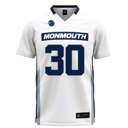 Monmouth - NCAA Men's Lacrosse : Tommy Heller - White Lacrosse Jersey-0