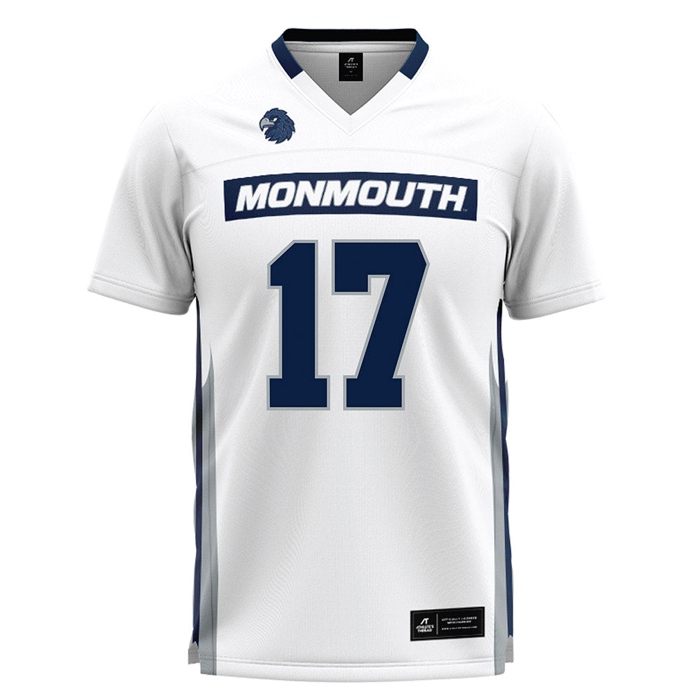 Monmouth - NCAA Men's Lacrosse : Terrence Lacewell - White Lacrosse Jersey-0