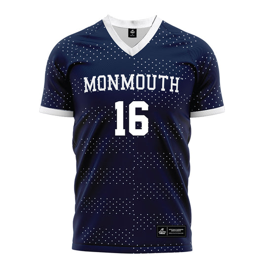 Monmouth - NCAA Men's Soccer : Colin Volpe - Blue Soccer Jersey-0
