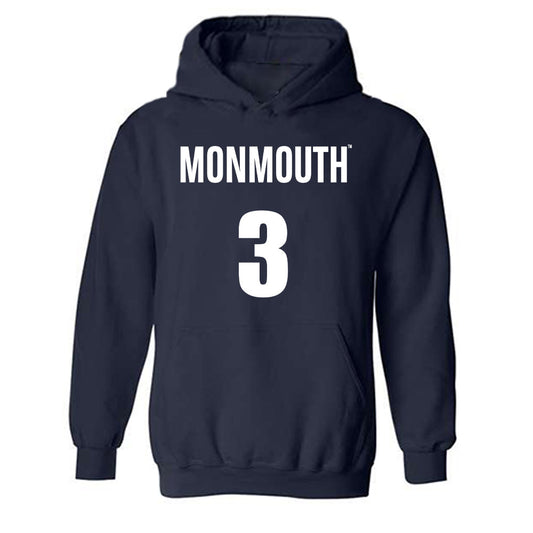 Monmouth - NCAA Men's Basketball : Anthony Martinez - Replica Shersey Hooded Sweatshirt-0