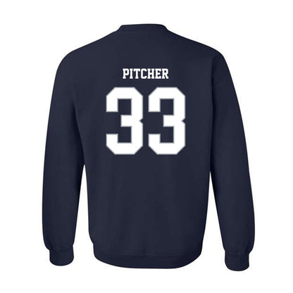 Monmouth - NCAA Men's Lacrosse : Cole Pitcher - Blue Crewneck Sweatshirt