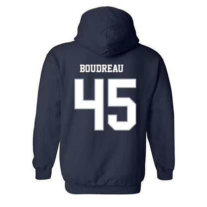 Monmouth - NCAA Men's Lacrosse : Mitch Boudreau - Blue Hooded Sweatshirt-1