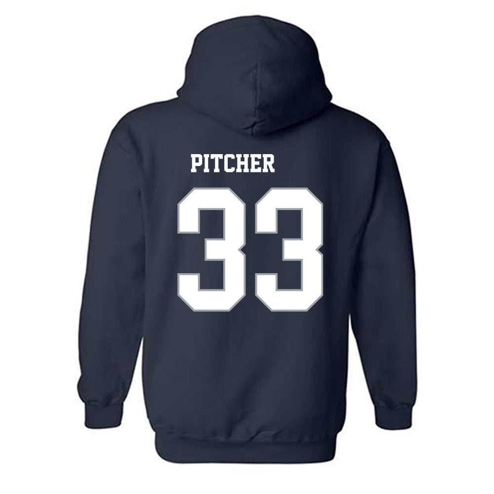 Monmouth - NCAA Men's Lacrosse : Cole Pitcher - Blue Hooded Sweatshirt