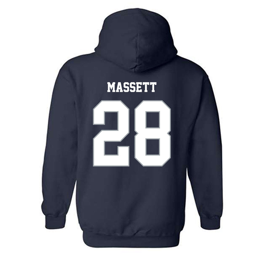 Monmouth - NCAA Men's Lacrosse : Sean Massett - Blue Hooded Sweatshirt-1