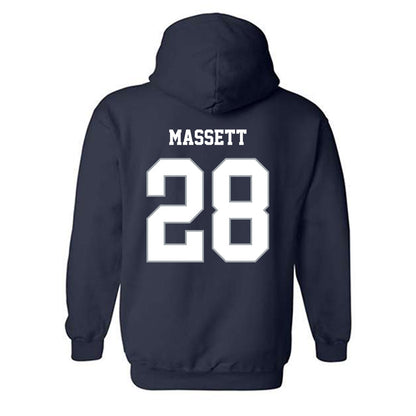 Monmouth - NCAA Men's Lacrosse : Sean Massett - Blue Hooded Sweatshirt-1